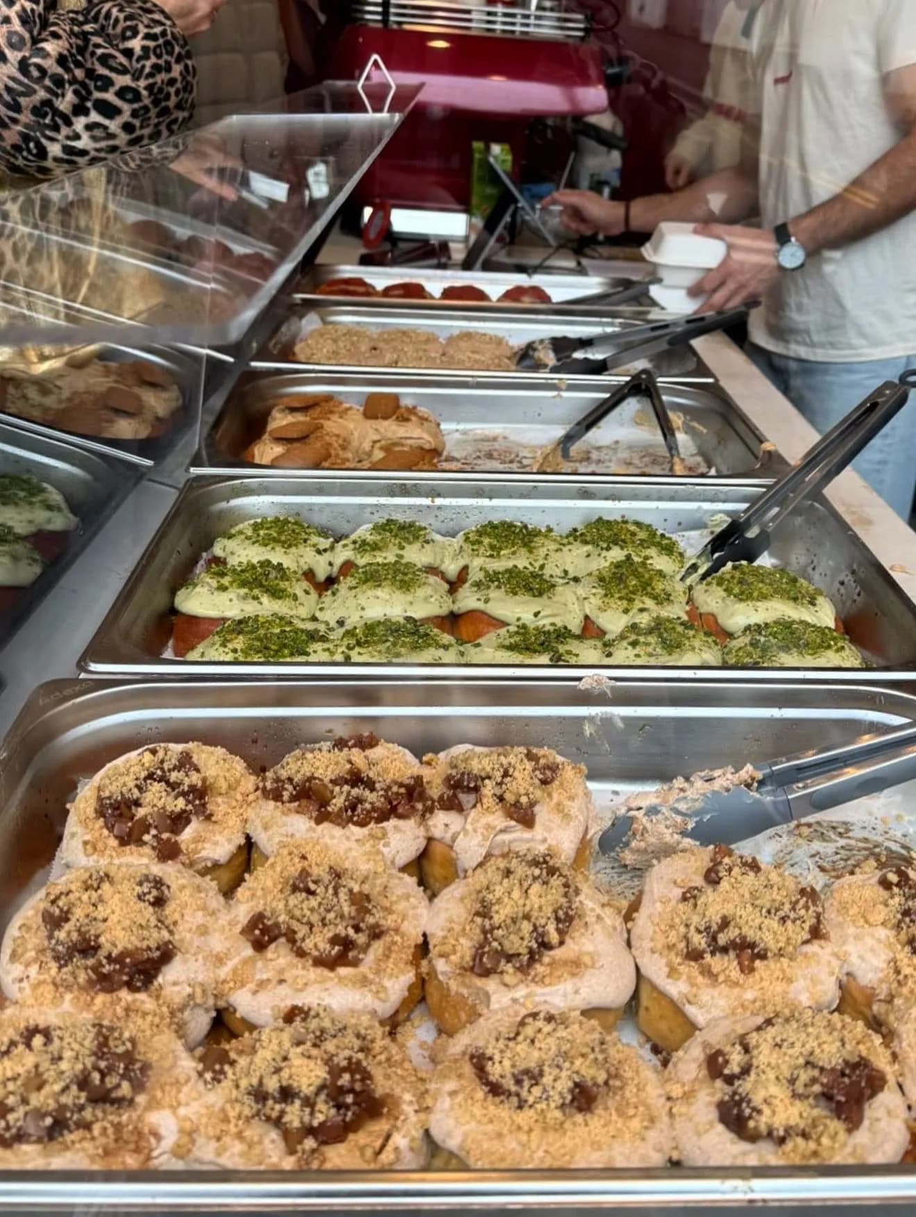 Fresh cinnamon rolls at Rise and Bun - Margate's favourite bakery